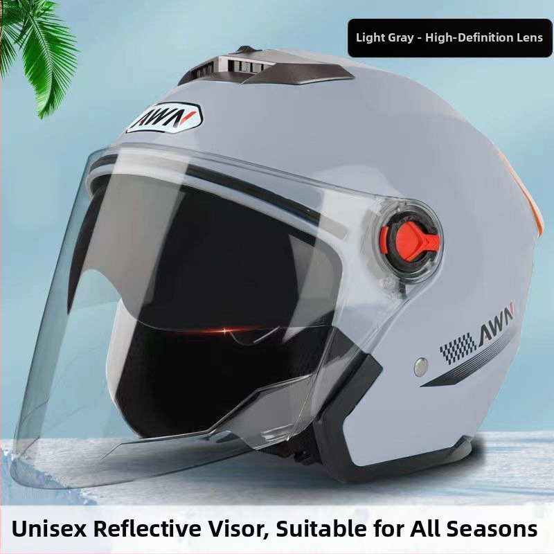 AWN 3/4 šalmas su dvigubomis vizierėmis, ABS medžiaga, 3C sertifikatas, visų sezonų naudojimui, skirtas elektrinėms transporto priemonėms ir kasdieniams važiavimams