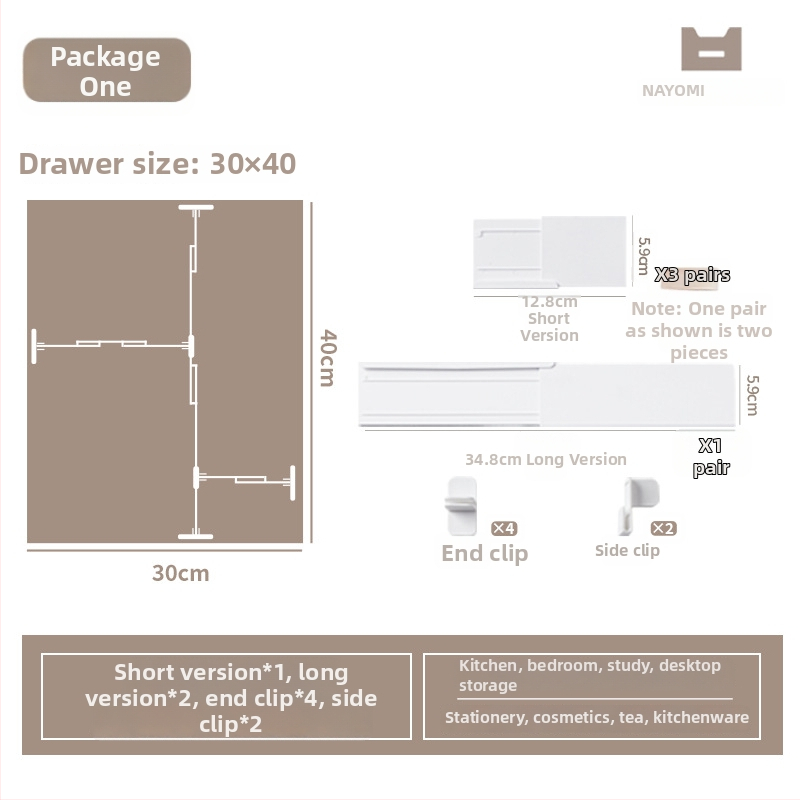 Plastikust köögikasti organiseerija teleskoopilise jaoturiga, jaapani stiil, seina imemisega paigaldus, 1 kiht, Mai Qi kaubamärk
