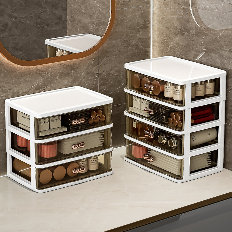 Cutie de depozitare pentru birou cu sertar W860 – Organizator din plastic, stackabil, pentru papetărie și cosmetice (Model: W860; Material: Plastic; Utilizare: birou/dormitor/baie)