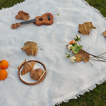 Pikniková podložka s proti vlhkosti na kempovanie a výlety vonku — tkanina z polyesteru a bavlny 80/20 zmes