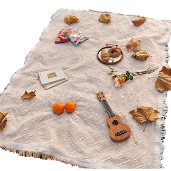 Pikniková podložka s proti vlhkosti na kempovanie a výlety vonku — tkanina z polyesteru a bavlny 80/20 zmes