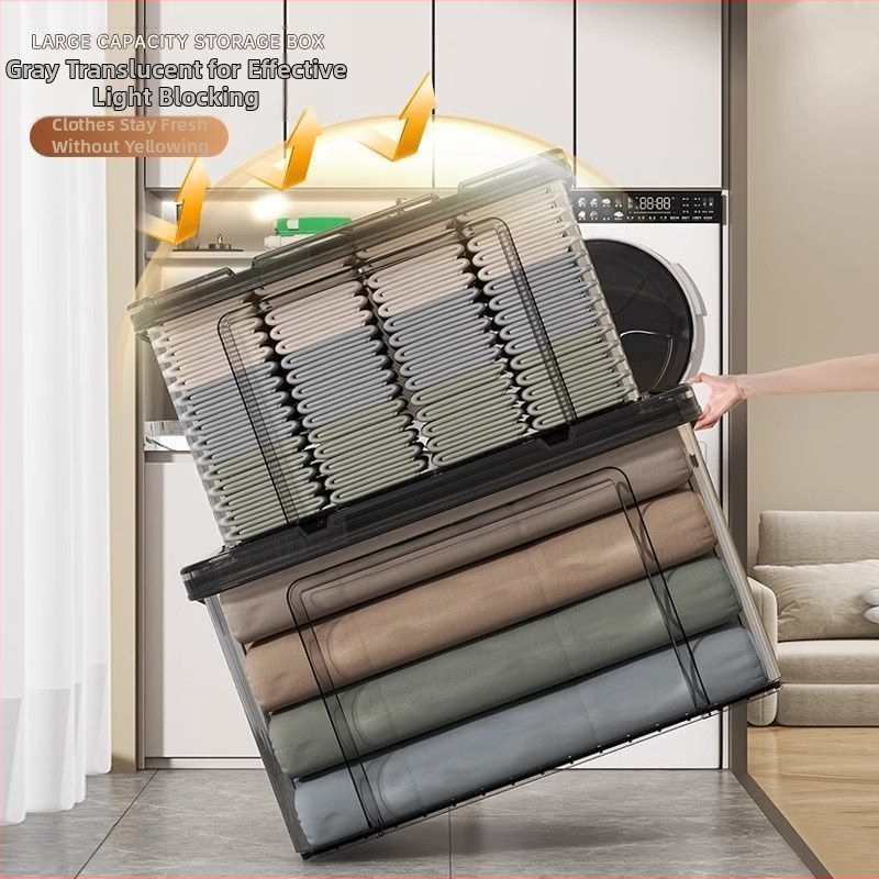 Prozirna kutija za skladištenje, velike kapacitete, polipropilen, prijenosna, za odjeću, igračke i deke