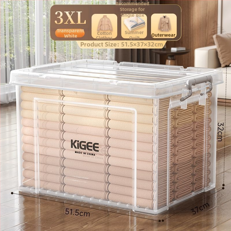 Prozirna kutija za skladištenje, velike kapacitete, polipropilen, prijenosna, za odjeću, igračke i deke