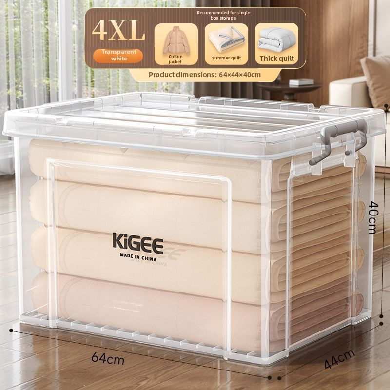Prozirna kutija za skladištenje, velike kapacitete, polipropilen, prijenosna, za odjeću, igračke i deke