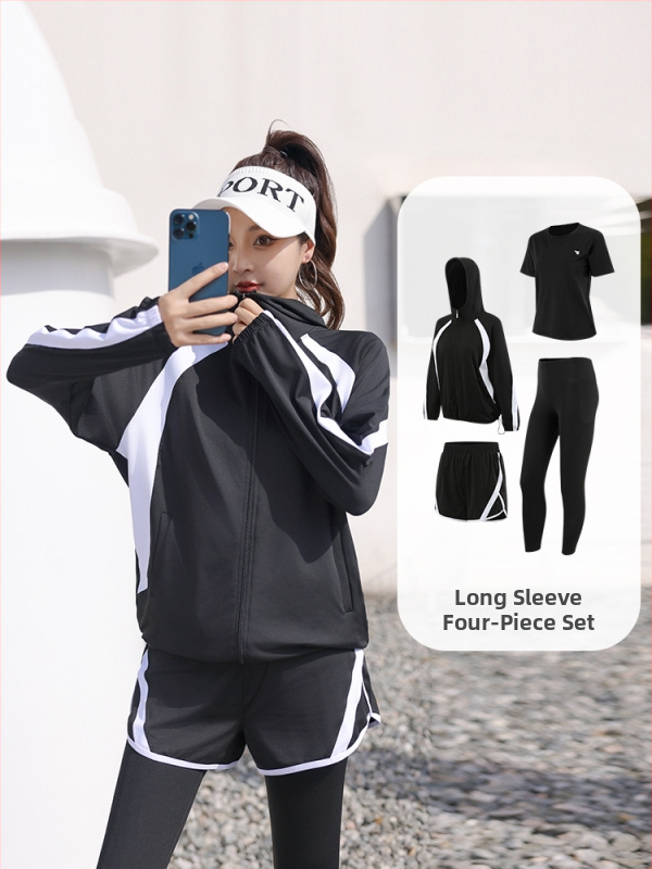 Naistele mõeldud vaba istuv jooga komplekt kardiganiga, polüester, sügis-talv 2025