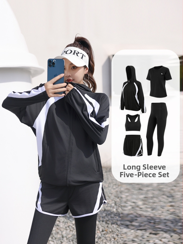 Naistele mõeldud vaba istuv jooga komplekt kardiganiga, polüester, sügis-talv 2025