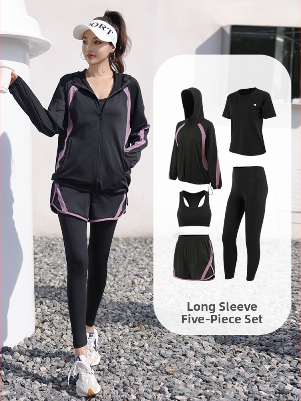 Naistele mõeldud vaba istuv jooga komplekt kardiganiga, polüester, sügis-talv 2025