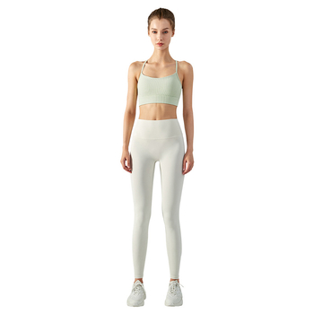 Halterio kaklo sportinė liemenėlė jogos su 3/4 kaušeliu su įdėklu, nailonas 75% / spandeksas 25%