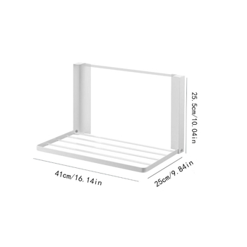 Magnetinis sulankstomas sieninis laikiklis skalbimo mašinai ir šaldytuvui, be įrengimo, iš geležies, 1 lentyna, modernus minimalistinis stilius, tinka vonios kambariui ir skalbimo zonai