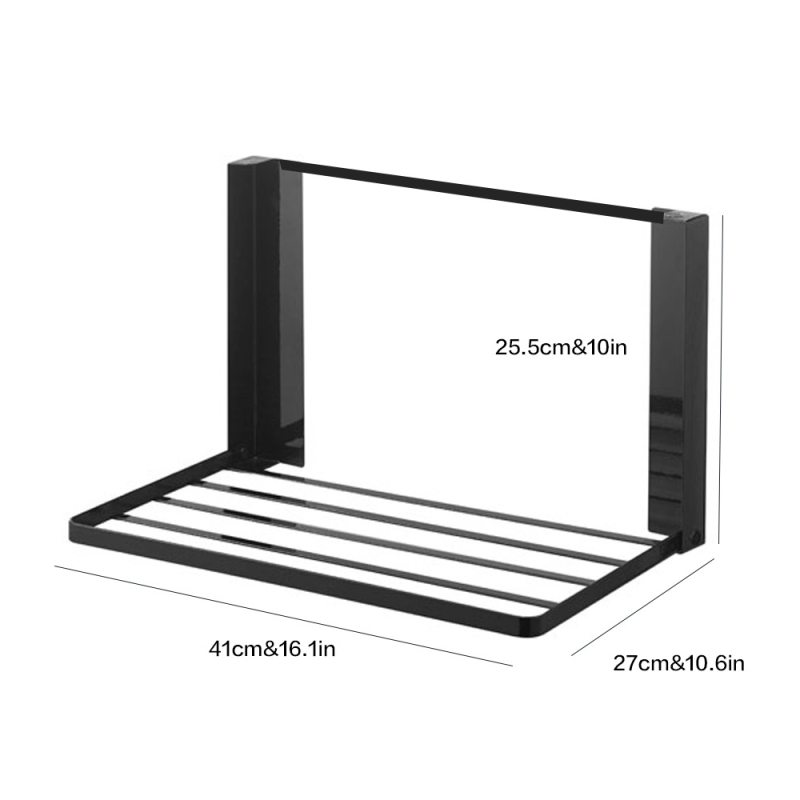 Magnetinis sulankstomas sieninis laikiklis skalbimo mašinai ir šaldytuvui, be įrengimo, iš geležies, 1 lentyna, modernus minimalistinis stilius, tinka vonios kambariui ir skalbimo zonai
