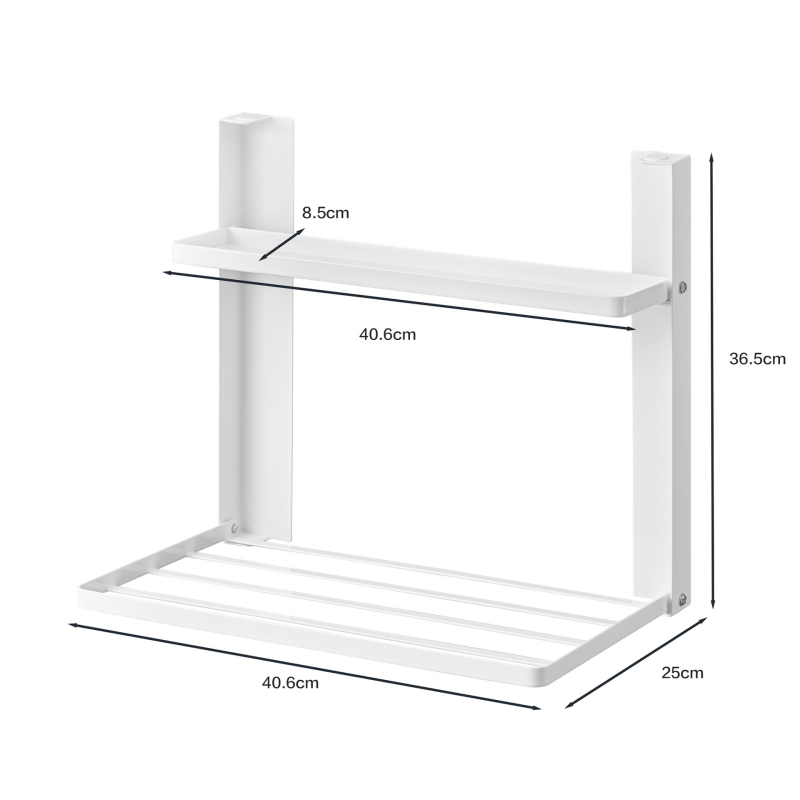 Magnetinis sulankstomas sieninis laikiklis skalbimo mašinai ir šaldytuvui, be įrengimo, iš geležies, 1 lentyna, modernus minimalistinis stilius, tinka vonios kambariui ir skalbimo zonai