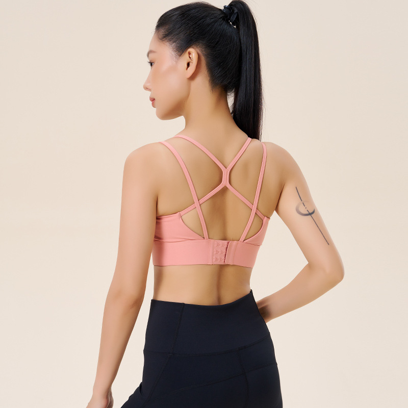 Moterų lauko sportinės liemenėlės su pilnomis kupromis ir plonai formuotomis kaušėmis, vienos dalies konstrukcija, fiksuoti dvigubi pečių diržai, nugaroje trijų eilių užtrauktukai, nailoninis audinys su spandekso įdėklu