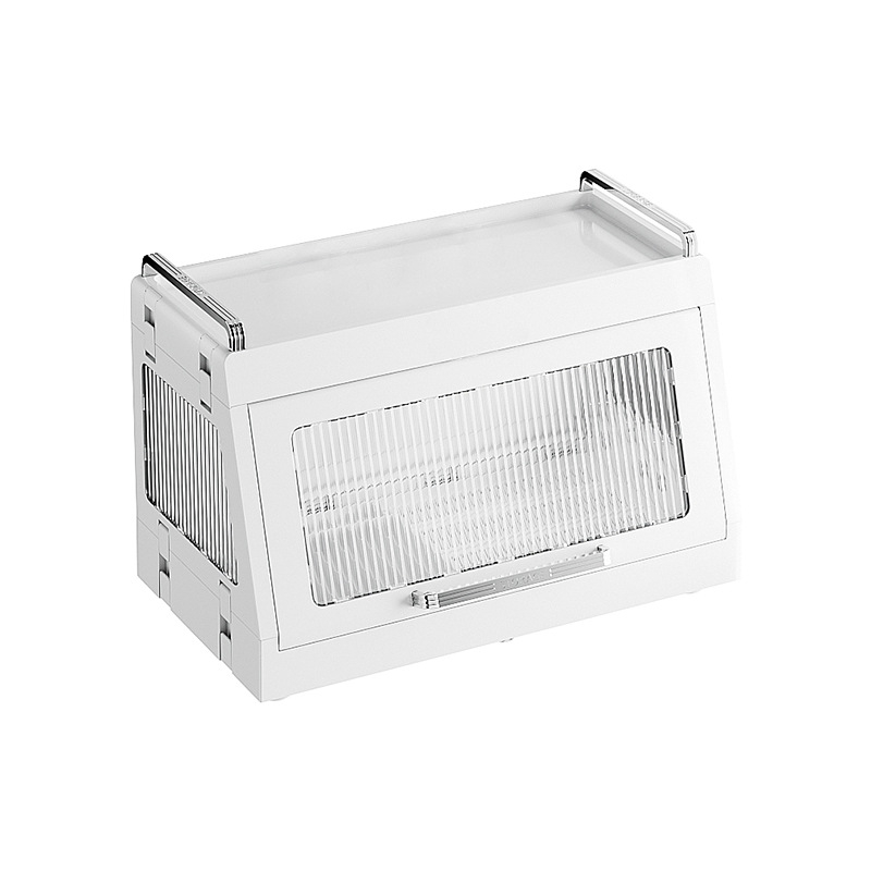 Virtuvės indų laikymo stovas – sulankstomas, dviejų lygių su dangteliu ir drenažo dėžute, plastikinis