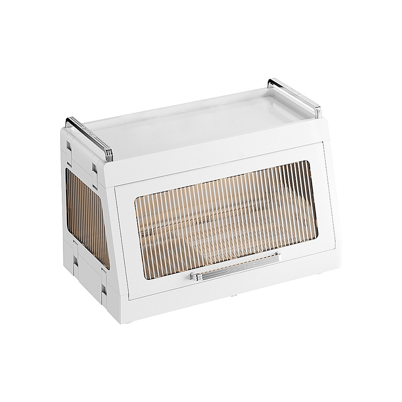 Virtuvės indų laikymo stovas – sulankstomas, dviejų lygių su dangteliu ir drenažo dėžute, plastikinis