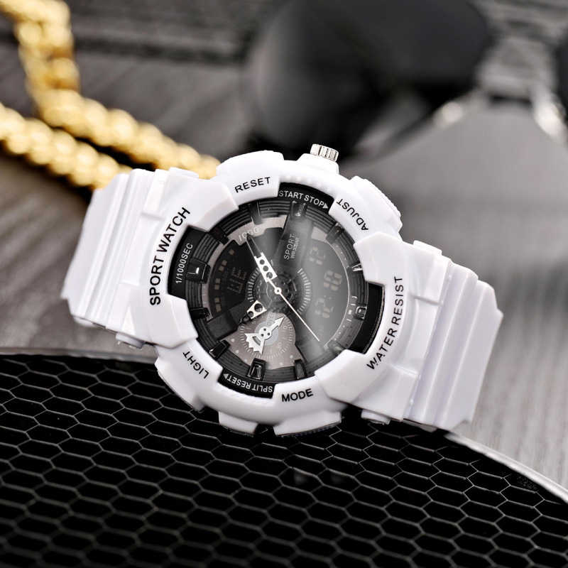 Vīriešu sporta digitālais pulkstenis ar nakts apgaismojumu, signālu, 12/24 stundām, elektronisku kustību, silikona siksna