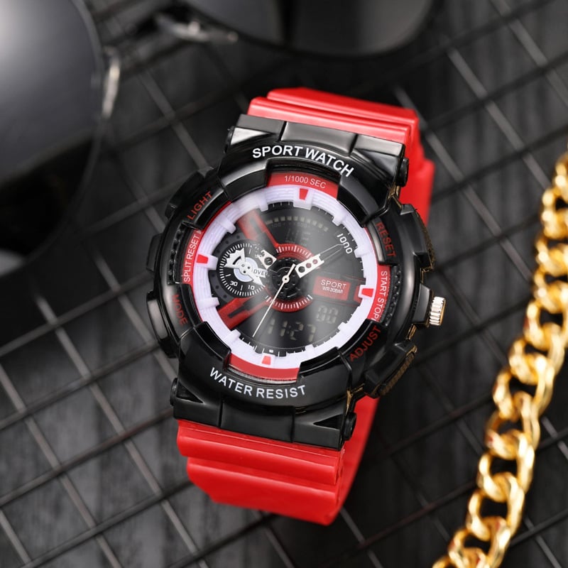 Vīriešu sporta digitālais pulkstenis ar nakts apgaismojumu, signālu, 12/24 stundām, elektronisku kustību, silikona siksna