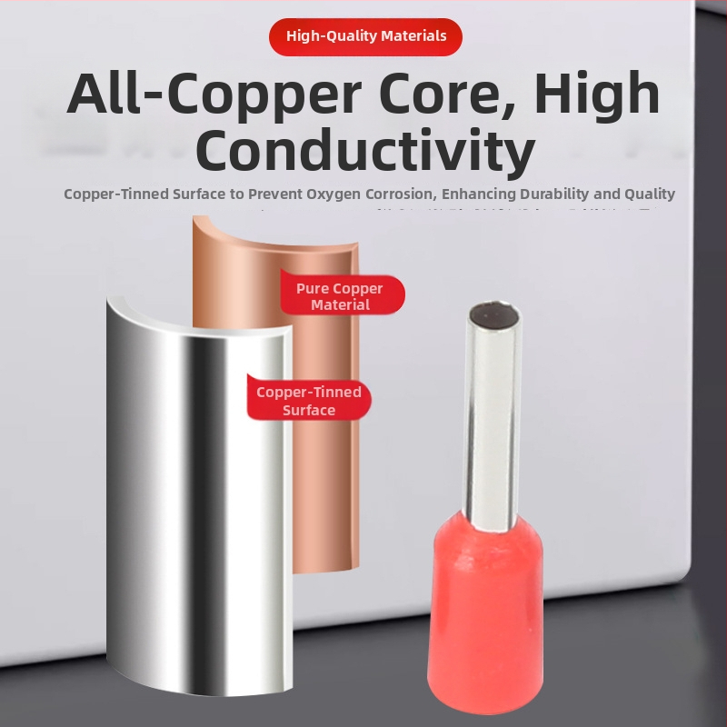 National Open VE caurules tipa iepriekš izolēts terminālis ar misiņa iekšējo kodolu