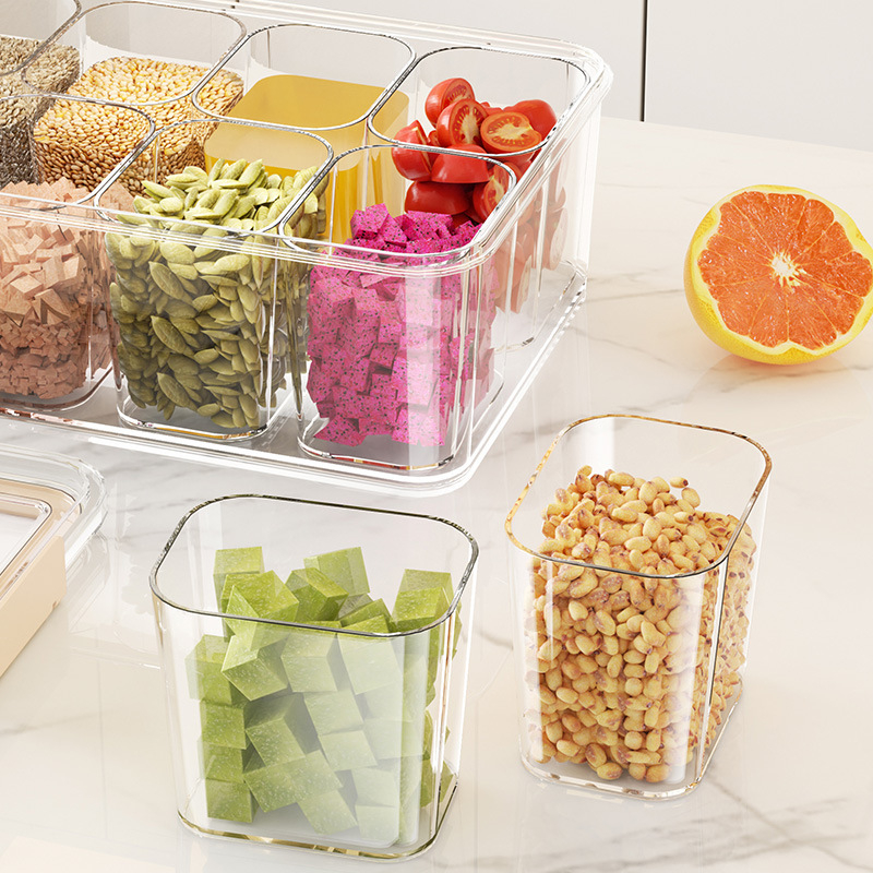 Prieskonių laikymo dėžutė, atspari drėgmei ir uždarinta, maisto kokybės, kvadratinė forma, talpa 2,1–3 L