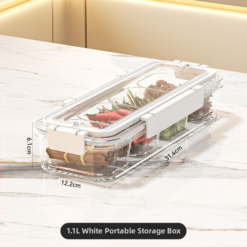 Prieskonių laikymo dėžutė, atspari drėgmei ir uždarinta, maisto kokybės, kvadratinė forma, talpa 2,1–3 L