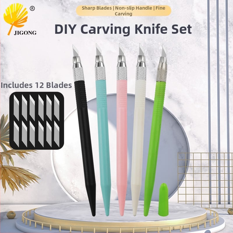 Joist Sada DIY gravírovania a vyrezávania: gumová pečiatka, nožík na vyrezávanie papiera, vyrezávací nôž, filmový nôž, súprava gravírovacích pier