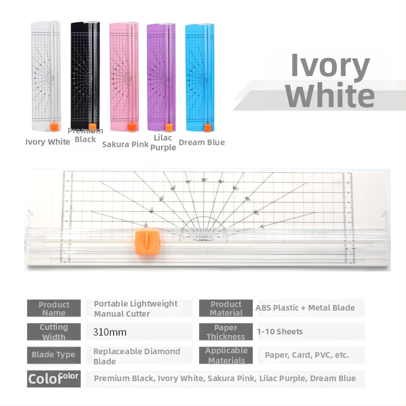 Tăietor de hârtie A4, manual, corp din plastic, model 810 bidirecțional