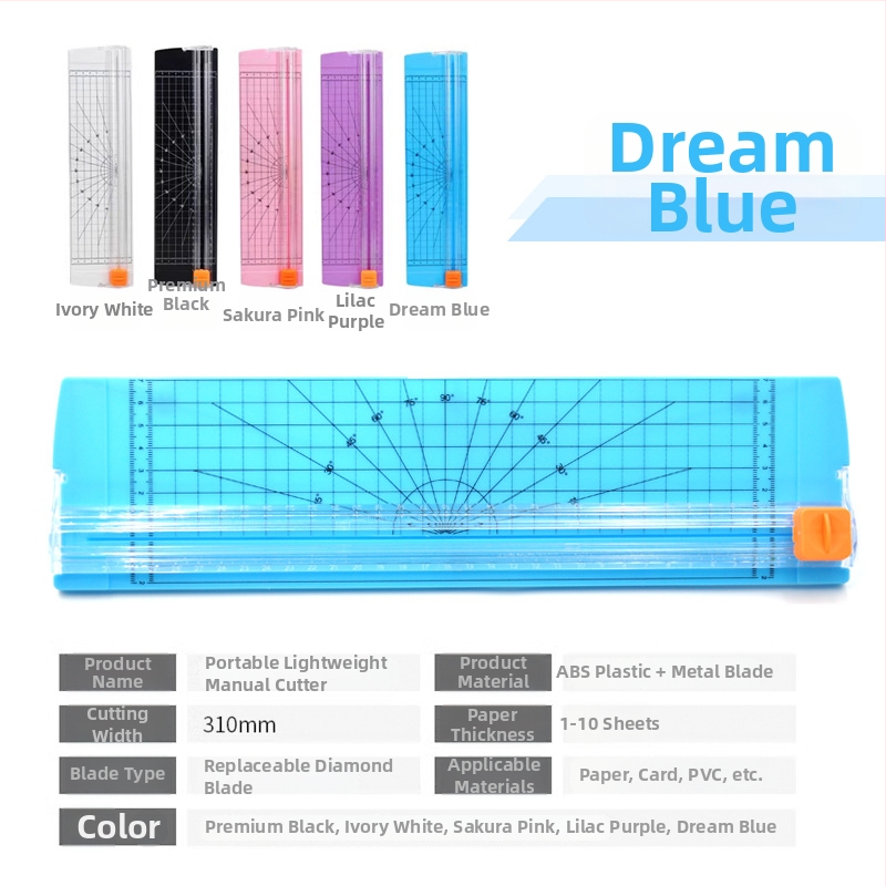 Tăietor de hârtie A4, manual, corp din plastic, model 810 bidirecțional