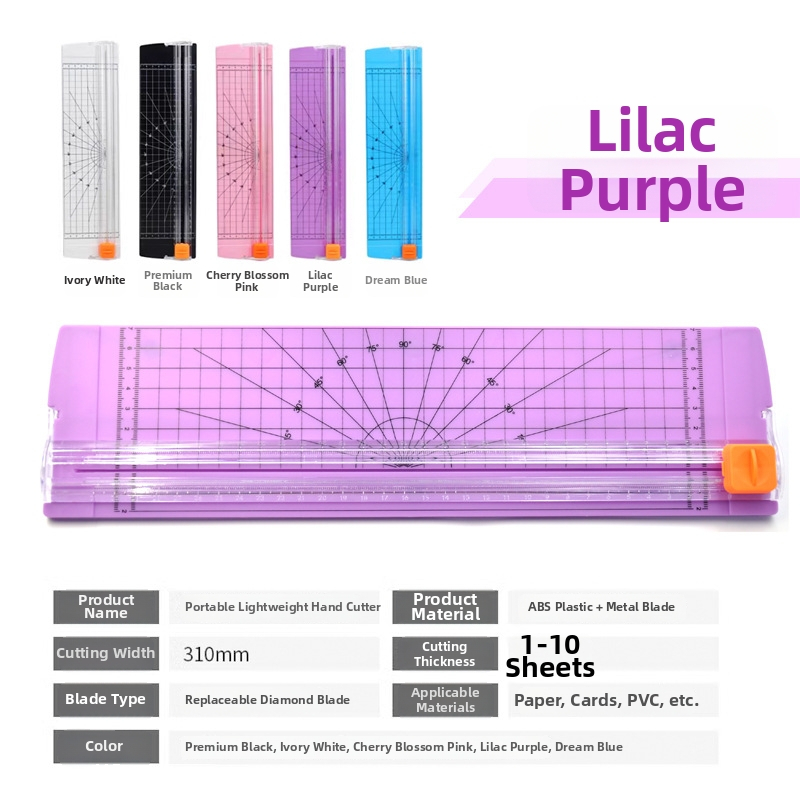 Tăietor de hârtie A4, manual, corp din plastic, model 810 bidirecțional