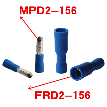 Termiāli FRD2-156: aukstā prese DIN apaļie termināli, vara kontakti, PVC izolācija, 1 kodols