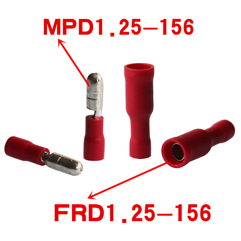Termiāli FRD2-156: aukstā prese DIN apaļie termināli, vara kontakti, PVC izolācija, 1 kodols
