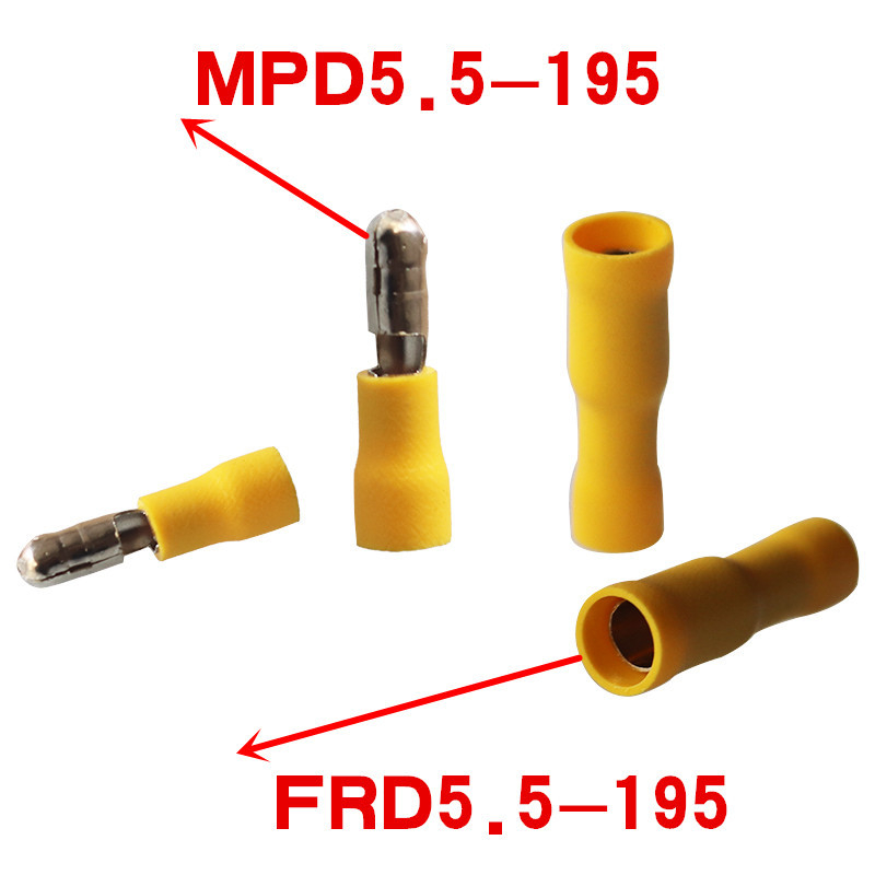 Termiāli FRD2-156: aukstā prese DIN apaļie termināli, vara kontakti, PVC izolācija, 1 kodols