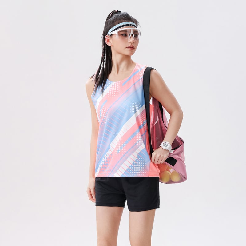 Csíkos futó mellény, 100% poliészter, lélegző és gyorsan száradó, pályára és atlétikához