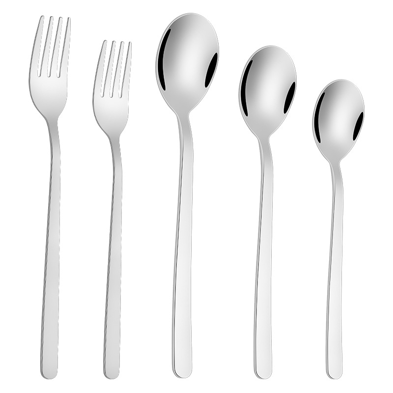 316 nerūdijančio plieno šaukštelio ir šakutės rinkinys, korėjiečio stiliaus, veidrodinis poliravimas, šiuolaikinis minimalistinis dizainas