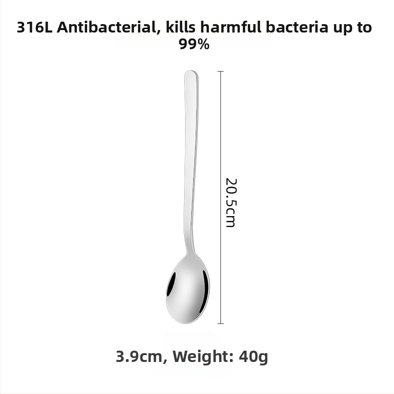 316 nerūdijančio plieno šaukštelio ir šakutės rinkinys, korėjiečio stiliaus, veidrodinis poliravimas, šiuolaikinis minimalistinis dizainas