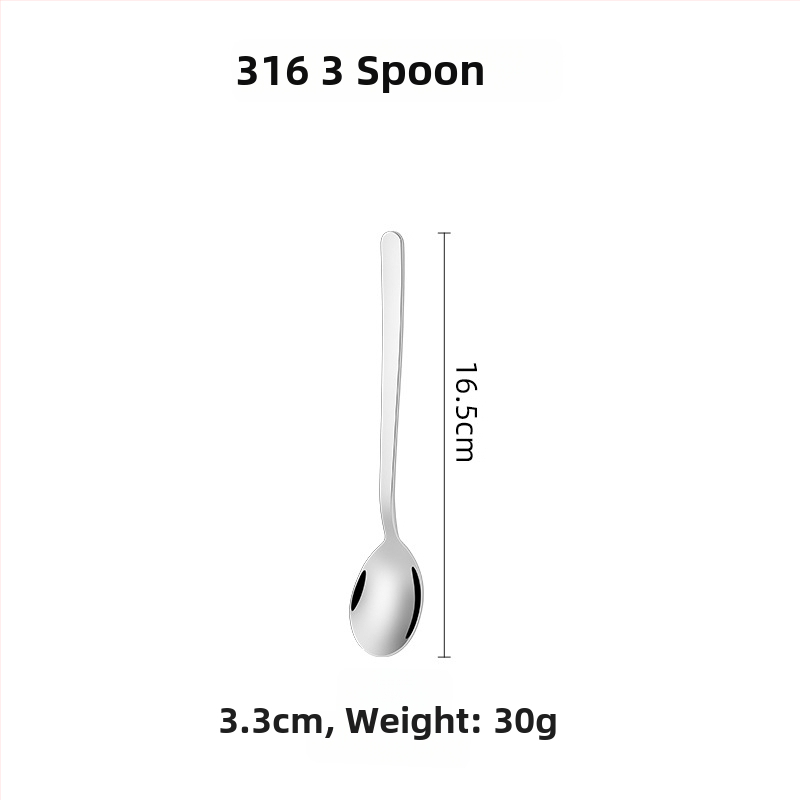 316 nerūdijančio plieno šaukštelio ir šakutės rinkinys, korėjiečio stiliaus, veidrodinis poliravimas, šiuolaikinis minimalistinis dizainas