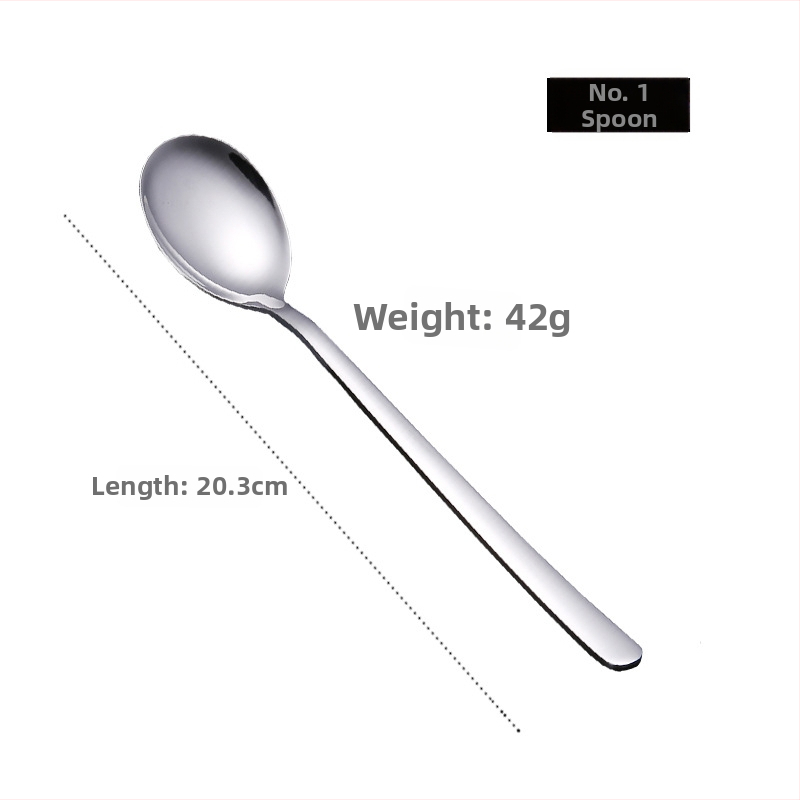 316 nerūdijančio plieno šaukštelio ir šakutės rinkinys, korėjiečio stiliaus, veidrodinis poliravimas, šiuolaikinis minimalistinis dizainas