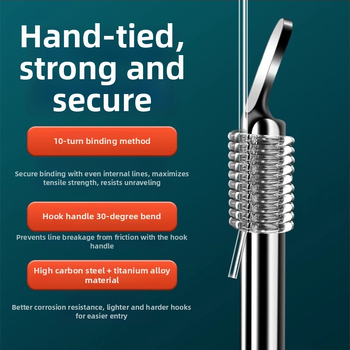 Zivsaimniecības makšķerēšanas komplekts: Wolf Fang dubultie āķi bez asīm, pret savērpšanos, iepriekš sasaistīti šaranam