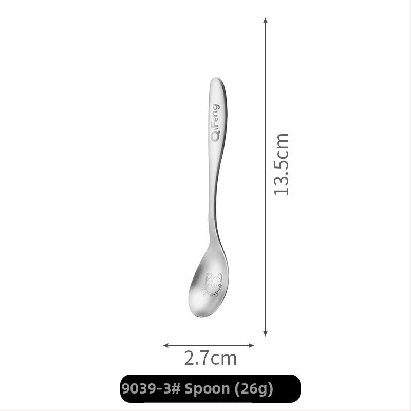 Šaukštų ir šakutės rinkinys (304 nerūdijantis plienas; kūrybingas karikatūrinis stilius; karikatūros raštas; veidrodinis poliravimas)