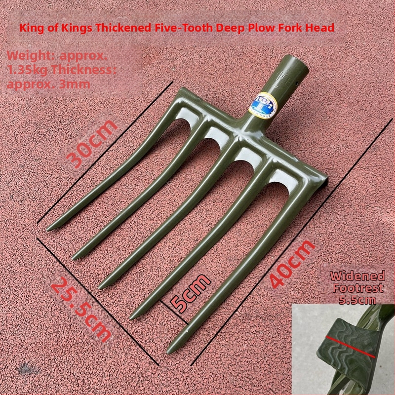 Manuaalne terasest kahvel-greider sügavaks mullaharimiseks, mangaanteras, põllumajandus