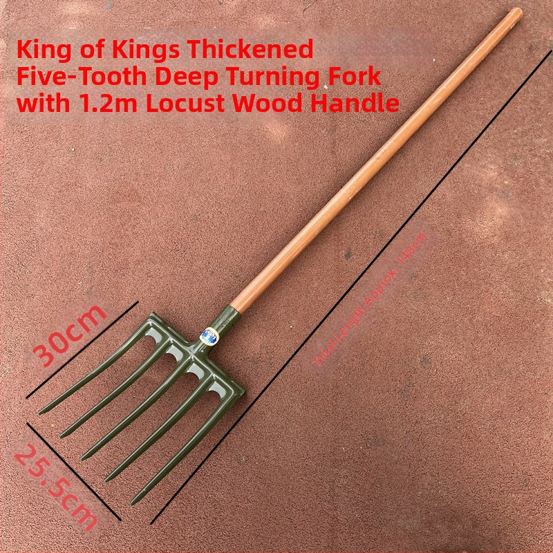 Manuaalne terasest kahvel-greider sügavaks mullaharimiseks, mangaanteras, põllumajandus