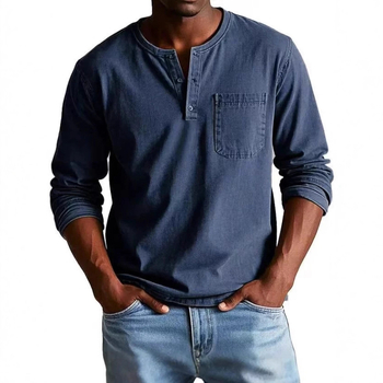 Domesh памучна поло риза, дълъг ръкав, прилепнала кройка, еднотонна материя, памук 96%+