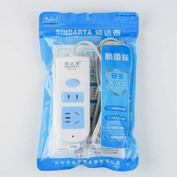 Barošanas josla ar vara vadītājiem, 10A, 100-250V, 2000W, korpuss no ugunsizturīga PP