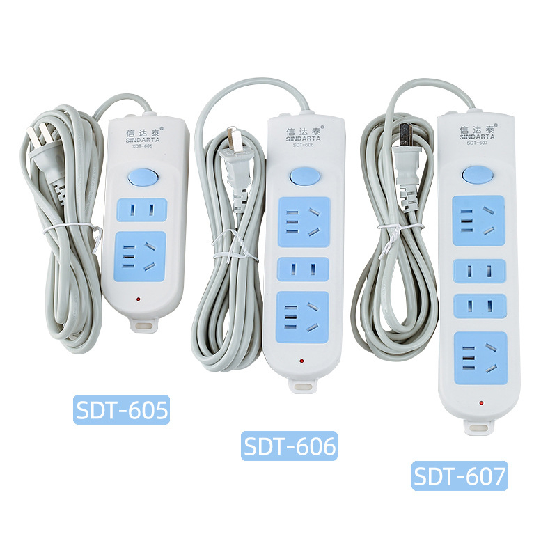 Barošanas josla ar vara vadītājiem, 10A, 100-250V, 2000W, korpuss no ugunsizturīga PP