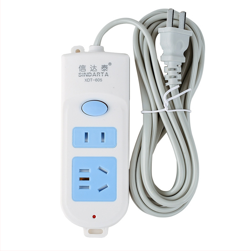 Barošanas josla ar vara vadītājiem, 10A, 100-250V, 2000W, korpuss no ugunsizturīga PP