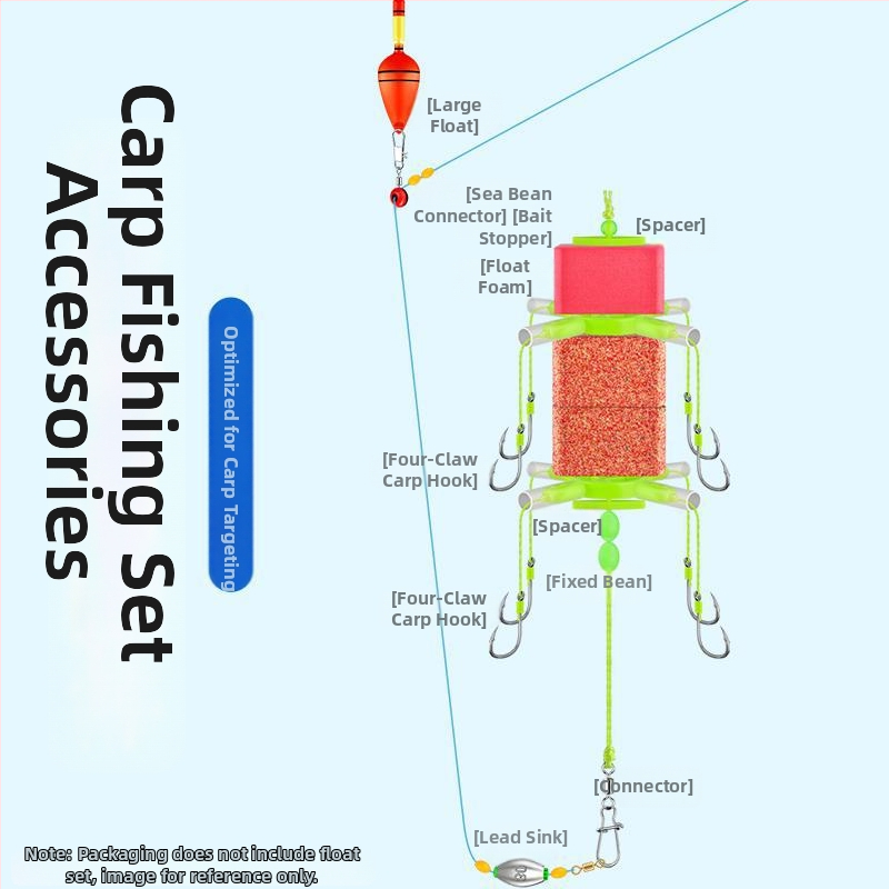 Oļiem galvas āķa komplekts – neslīdējošā dibena sistēma, jūras makšķere, plūdlis, flip āķis, kvadrātiska uzpeldes plāksne
