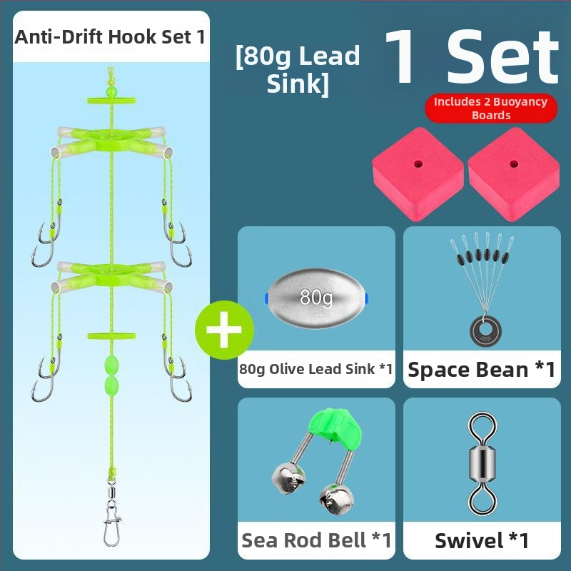Oļiem galvas āķa komplekts – neslīdējošā dibena sistēma, jūras makšķere, plūdlis, flip āķis, kvadrātiska uzpeldes plāksne