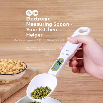 Cântar electric de bucătărie cu măsurare precisă în grame și lingură de măsurare, ABS