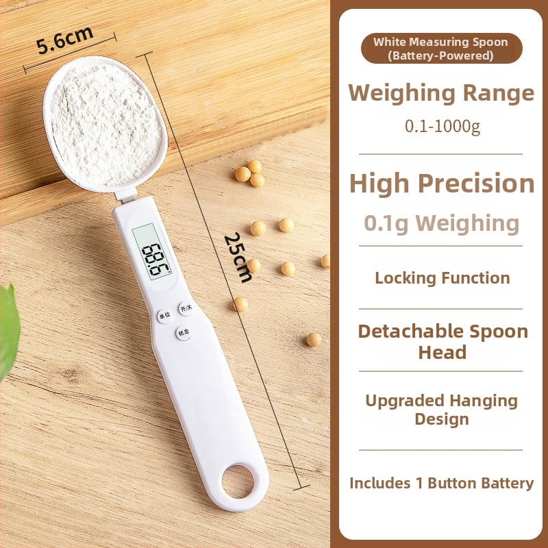 Cântar electric de bucătărie cu măsurare precisă în grame și lingură de măsurare, ABS