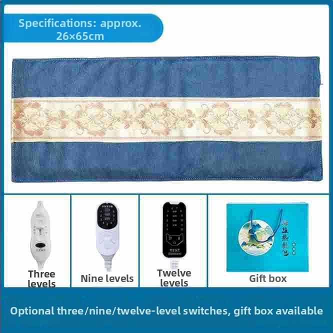 Elektrinis jūros druskos karšto kompreso maišelis namų naudojimui, 40–70°C, 100W, 220V, 2,2 kg, 1–12 režimų, juosmens/pečių/kelių apsauga