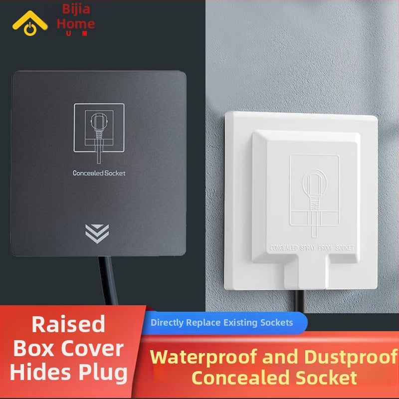 Bi Home Sienas montējama putekļu un ūdensdroša 5 kontakti kontaktligzda ledusskapim ar iebūētu paneli un slēdzi, iemontēta, 50–440V, 3C sertifikāts