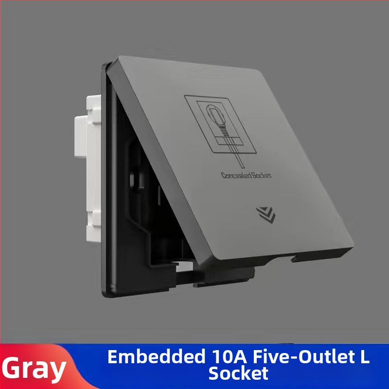 Bi Home Sienas montējama putekļu un ūdensdroša 5 kontakti kontaktligzda ledusskapim ar iebūētu paneli un slēdzi, iemontēta, 50–440V, 3C sertifikāts